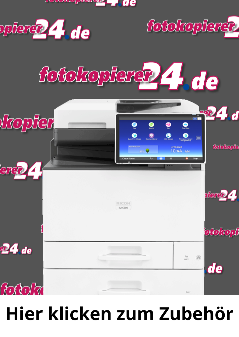 Fotokopierer24 - Drucker, Kopierer, Scanner, Fax, Tinte - Ricoh IM C300F - Multifunktionslaserdrucker Farbe A4 Scanner Kopierer LAN Abbildung zeigt mit optionalem Zubehör*